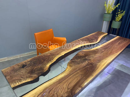 Resin Wood Dining Table - MOOKAFURNITURE