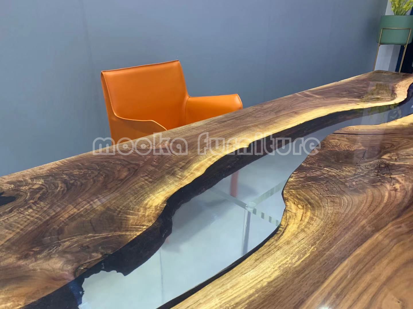 Resin Wood Dining Table - MOOKAFURNITURE