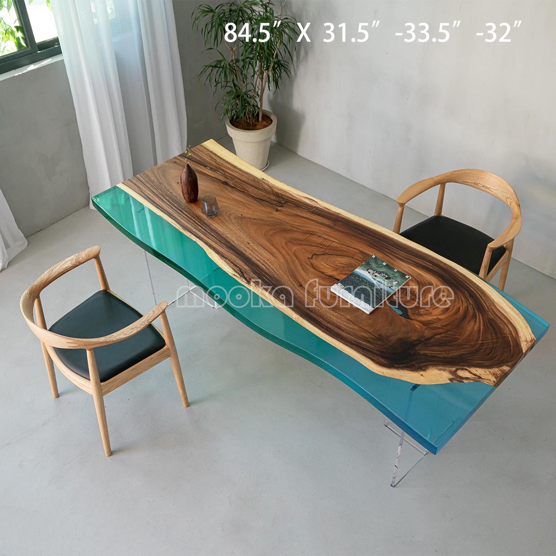 Resin Wood Dining Table - MOOKAFURNITURE