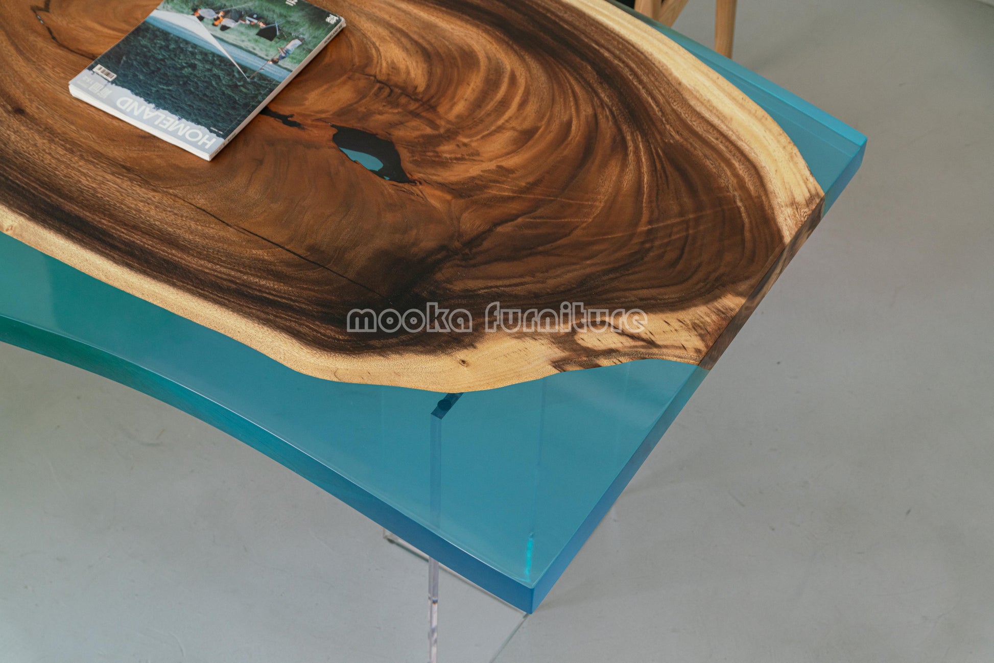 Resin Wood Dining Table - MOOKAFURNITURE