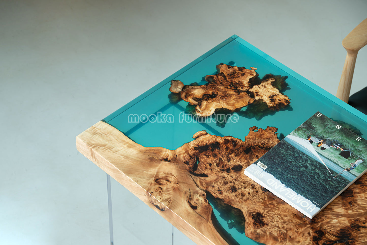 Resin Wood Dining Table - MOOKAFURNITURE