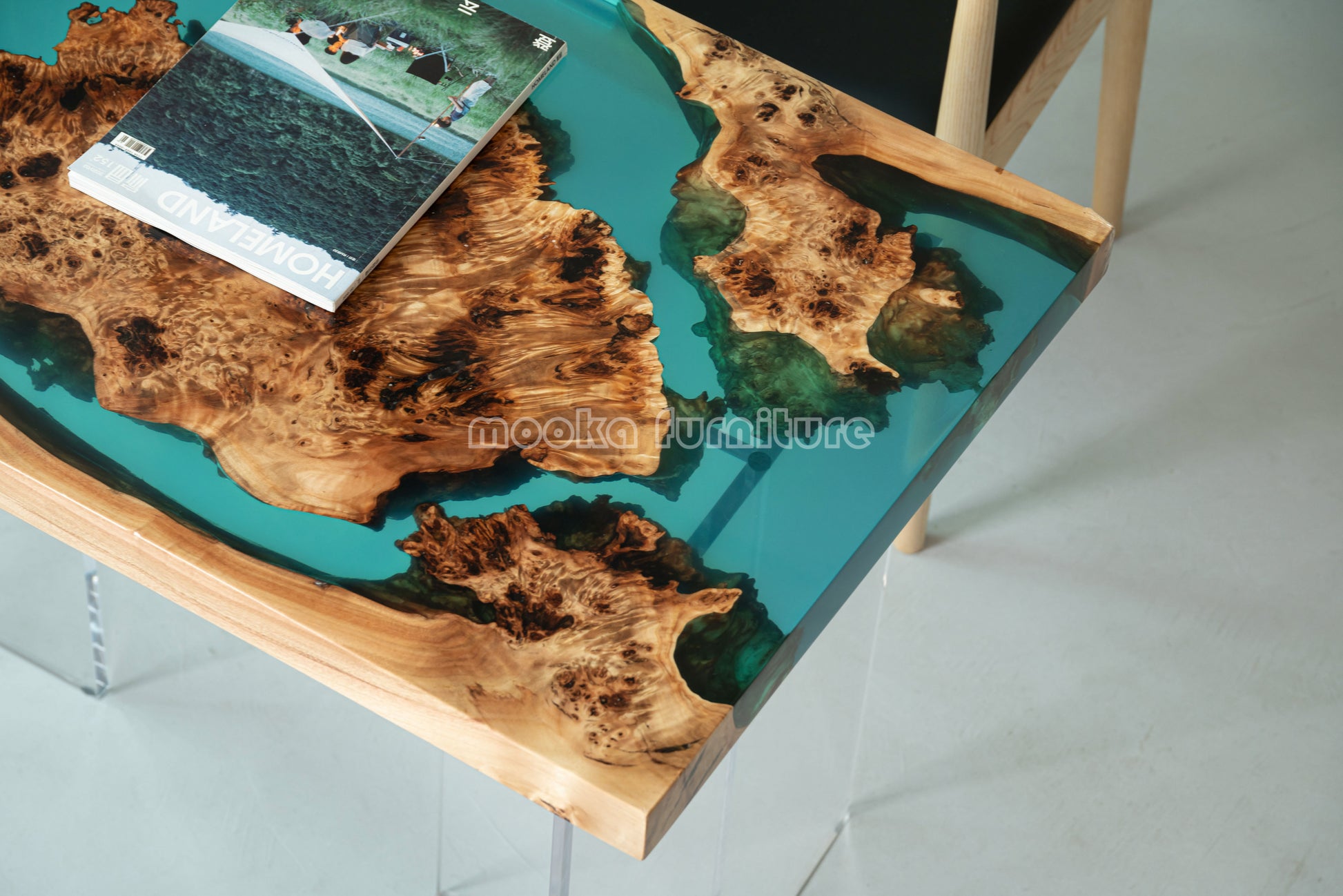 Resin Wood Dining Table - MOOKAFURNITURE