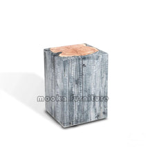 Load image into Gallery viewer, Clear epoxy wood stump nightstand - MOOKAFURNITURE