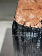 Clear resin wood stump stool - MOOKA FURNITURE