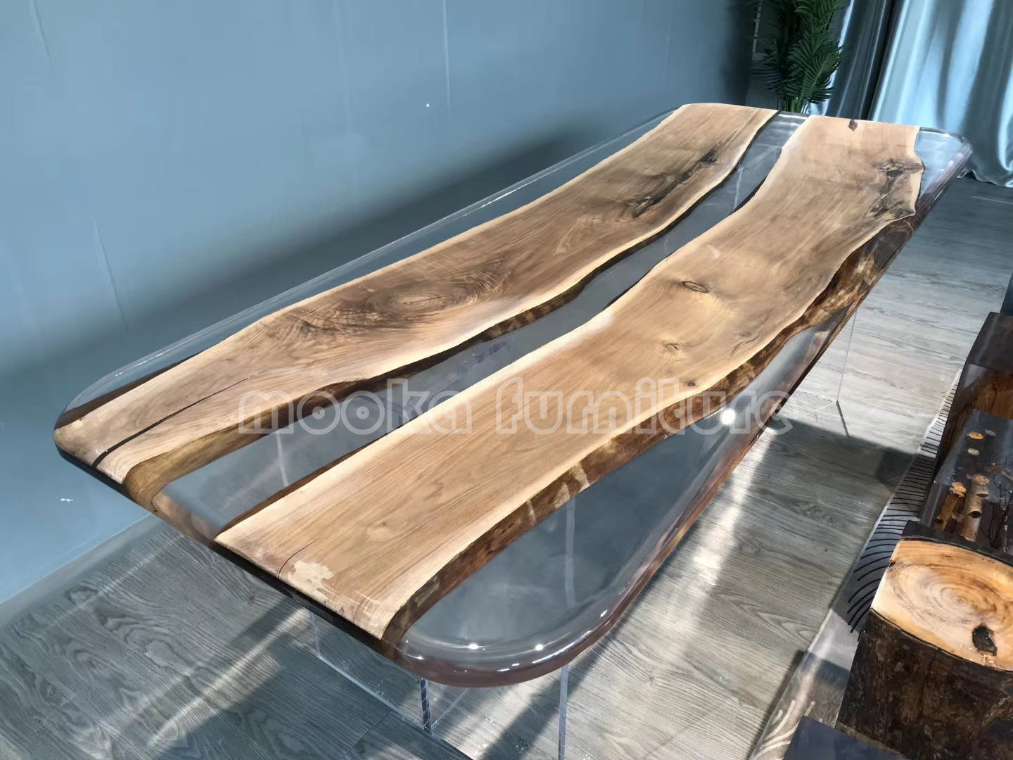 Resin Wood Table - MOOKAFURNITURE