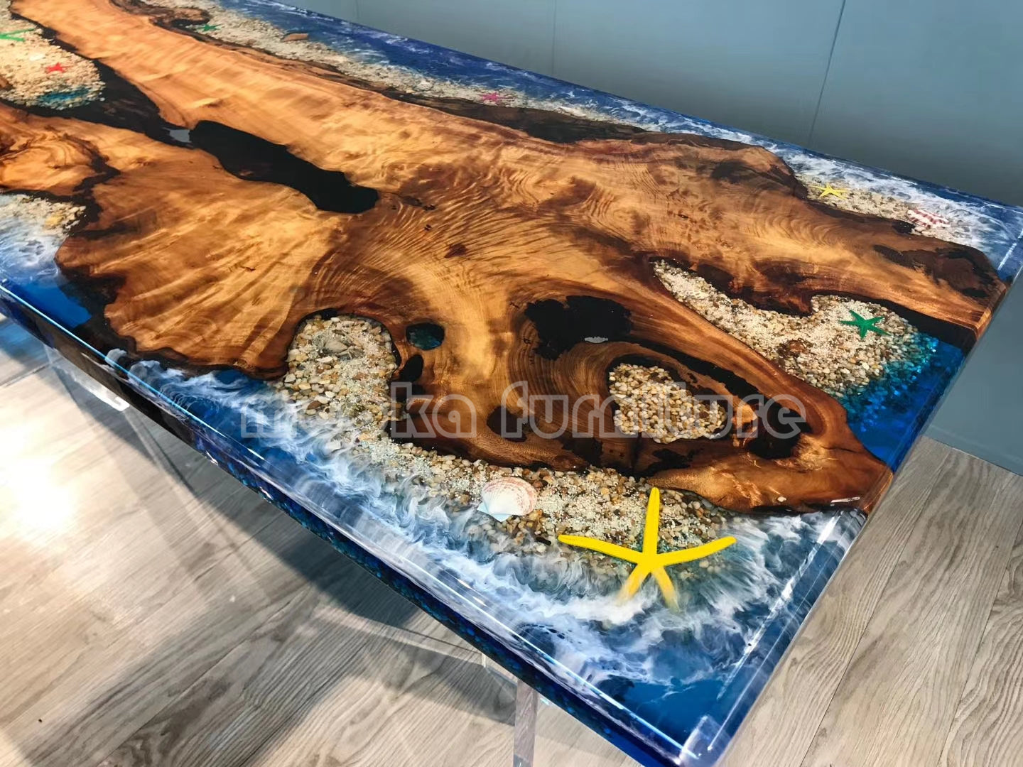 Resin Wood Table - MOOKAFURNITURE