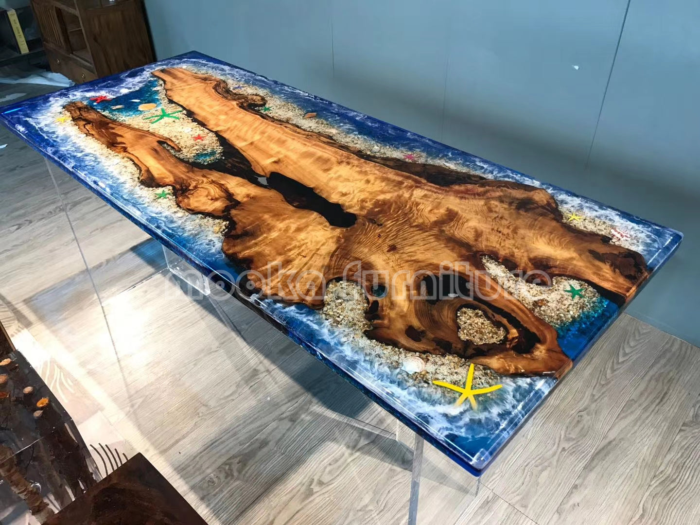 Resin Wood Table - MOOKAFURNITURE