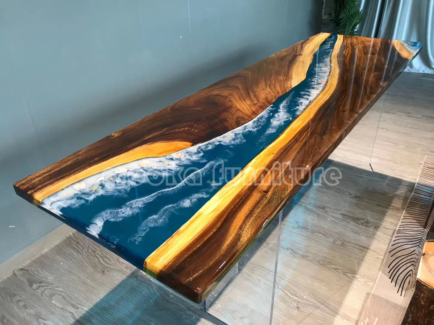 Resin Wood Table - MOOKAFURNITURE