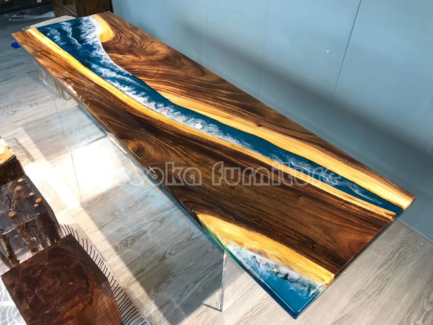 Resin Wood Table - MOOKAFURNITURE