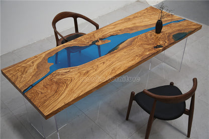 Resin Wood Table - MOOKAFURNITURE