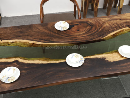 Resin Wood Table - MOOKAFURNITURE