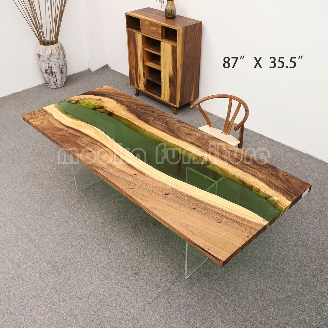 Resin Wood Dining Table - MOOKAFURNITURE