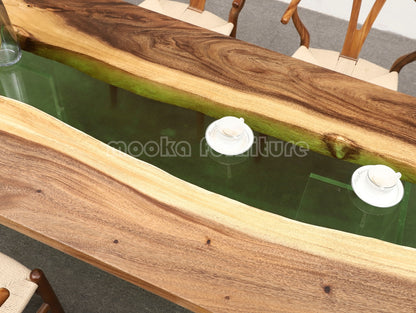 Resin Wood Dining Table - MOOKAFURNITURE