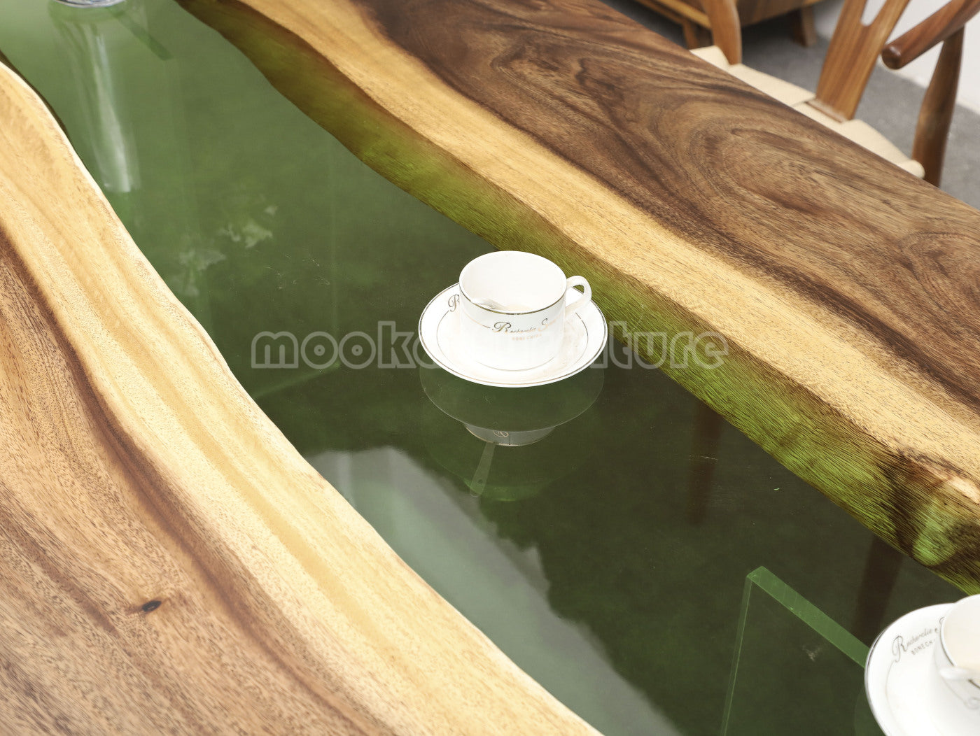 Resin Wood Dining Table - MOOKAFURNITURE