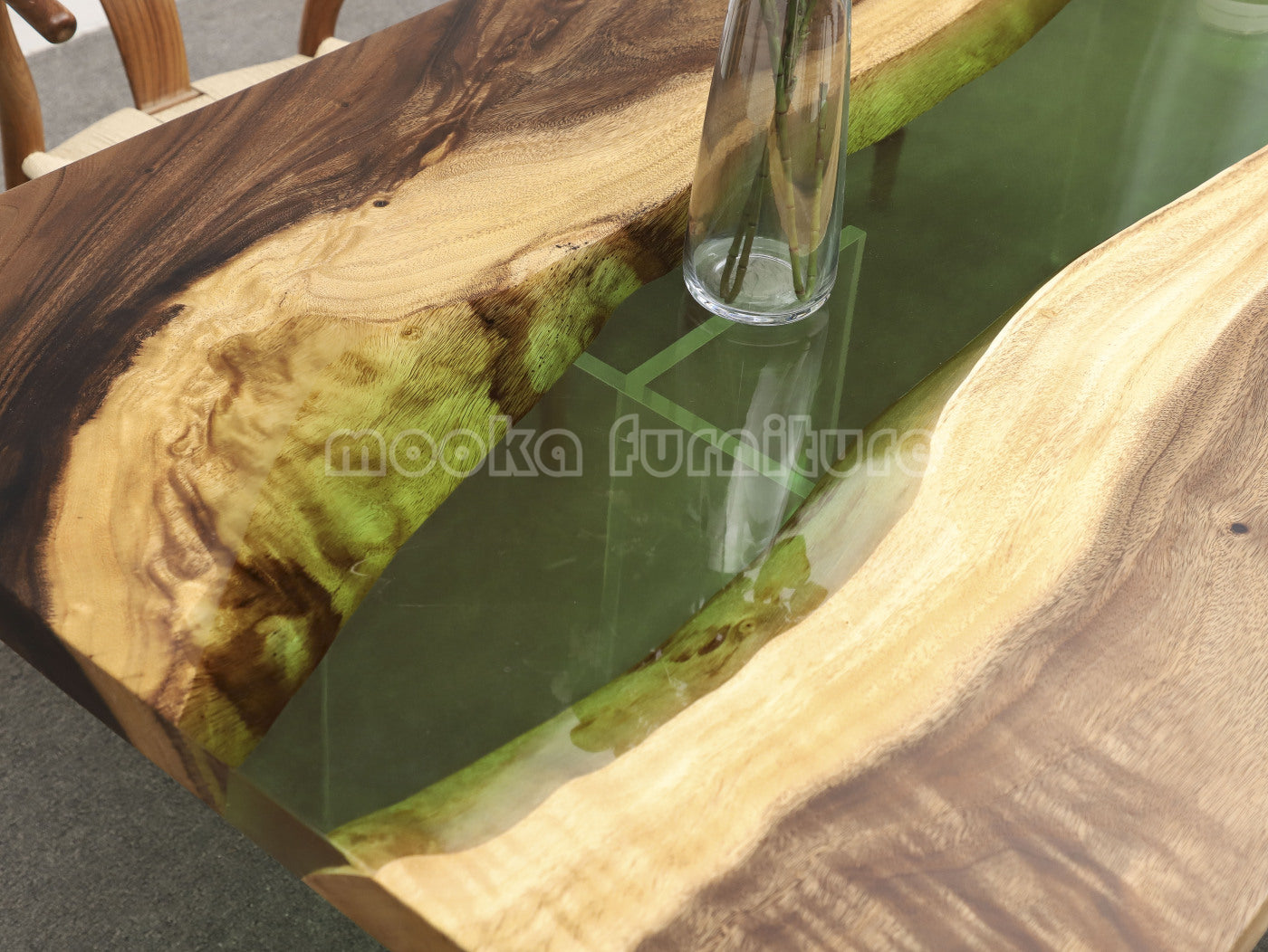 Resin Wood Dining Table - MOOKAFURNITURE