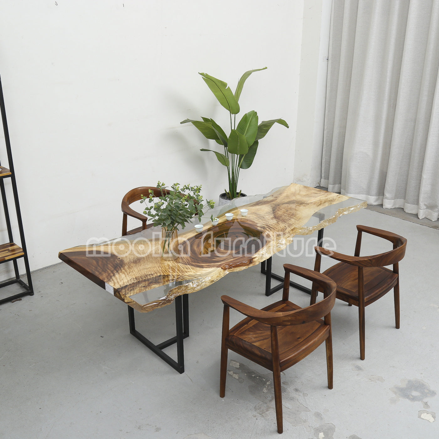 Resin Wood Dining Table - MOOKAFURNITURE