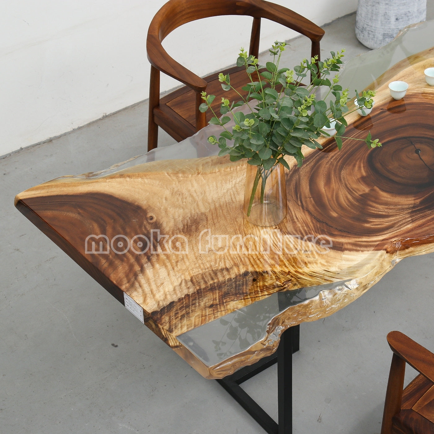 Resin Wood Dining Table - MOOKAFURNITURE