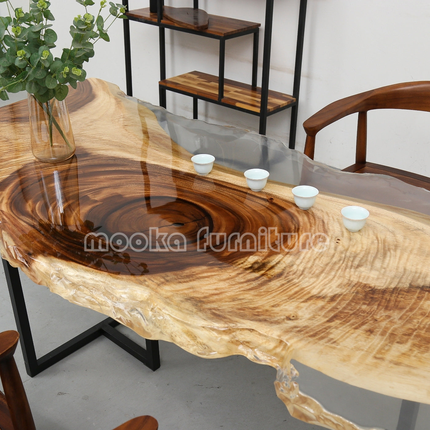 Resin Wood Dining Table - MOOKAFURNITURE