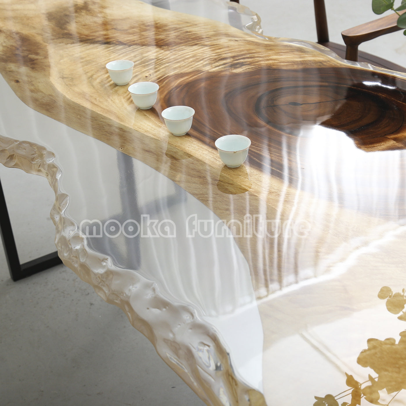 Resin Wood Dining Table - MOOKAFURNITURE